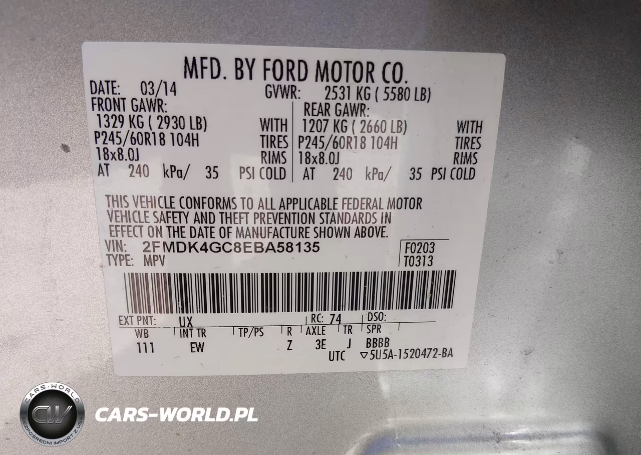 2014 Ford Edge Se VIN:2FMDK4GC8EBA58135 - 9