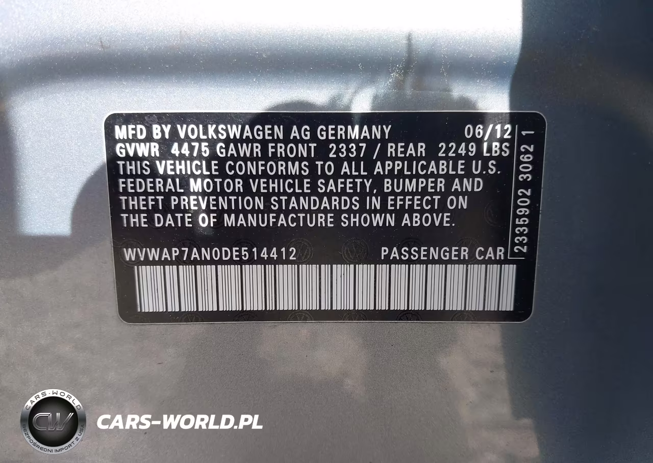 2013 Volkswagen Cc 2.0T Sport VIN:WVWAP7AN0DE514412 - 9