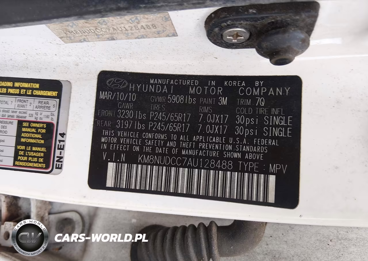 2010 Hyundai Veracruz Gls VIN:KM8NUDCC7AU128488 - 9