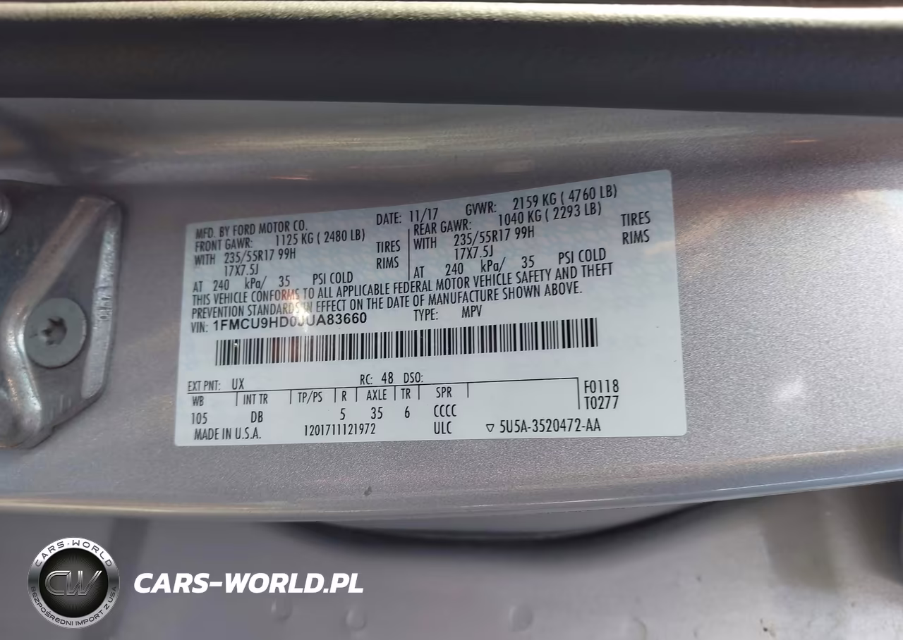 2018 Ford Escape Sel VIN:1FMCU9HD0JUA83660 - 9
