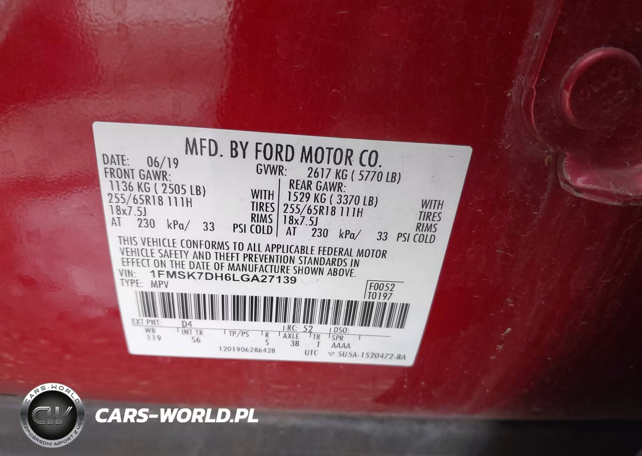 2020 Ford Explorer Xlt VIN:1FMSK7DH6LGA27139 - 9