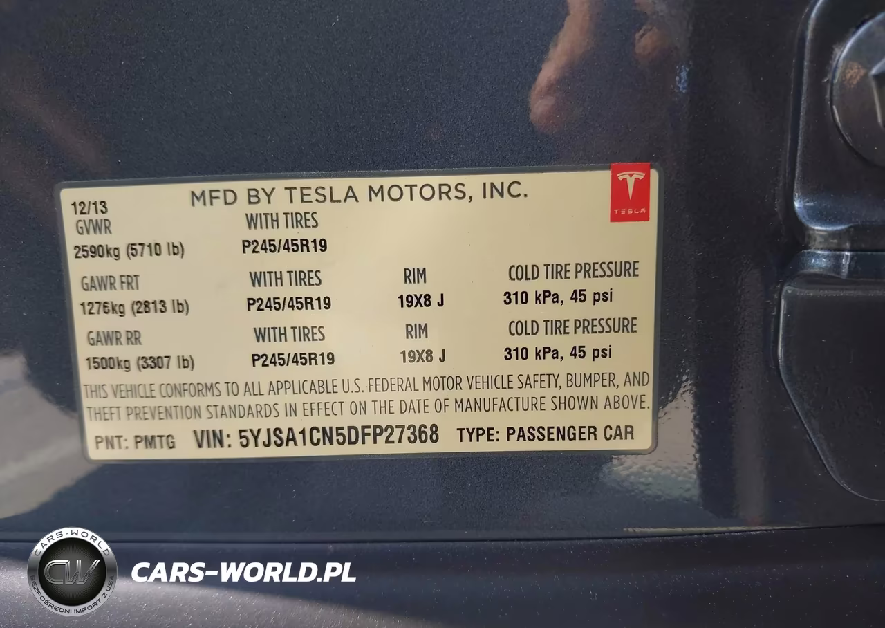 2013 Tesla Model S VIN:5YJSA1CN5DFP27368 - 9