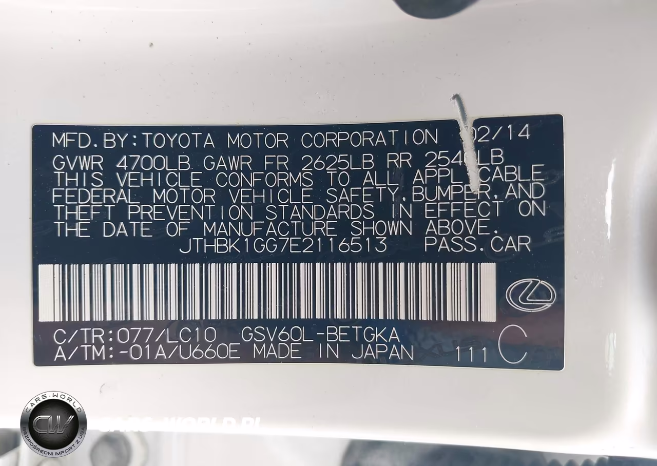 2014 Lexus Es 350 VIN:JTHBK1GG7E2116513 - 9