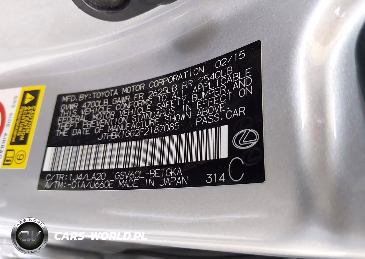 2015 Lexus Es 350 VIN:JTHBK1GG2F2187085 - 9