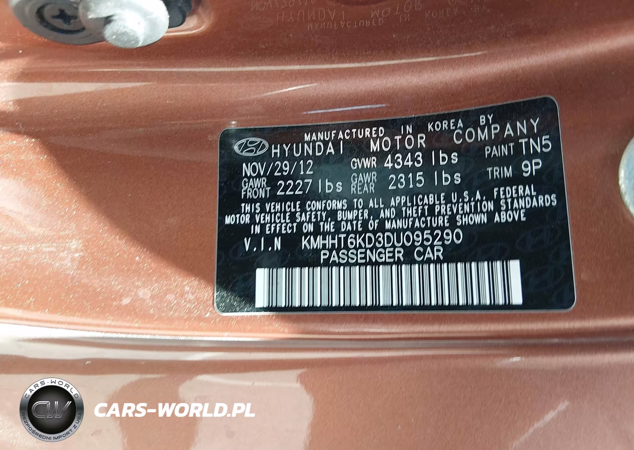 2013 Hyundai Genesis 2.0T Premium VIN:KMHHT6KD3DU095290 - 9
