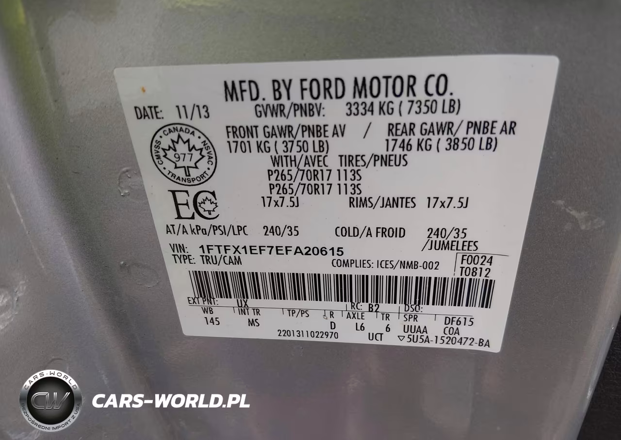 2014 Ford F-150 Xlt VIN:1FTFX1EF7EFA20615 - 9
