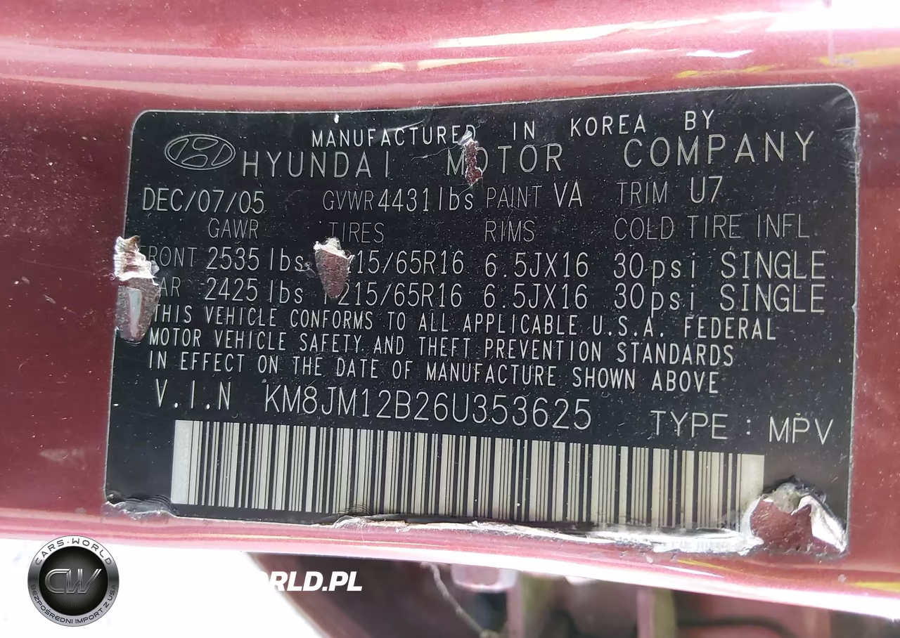 2006 Hyundai Tucson Gl VIN:KM8JM12B26U353625 - 9