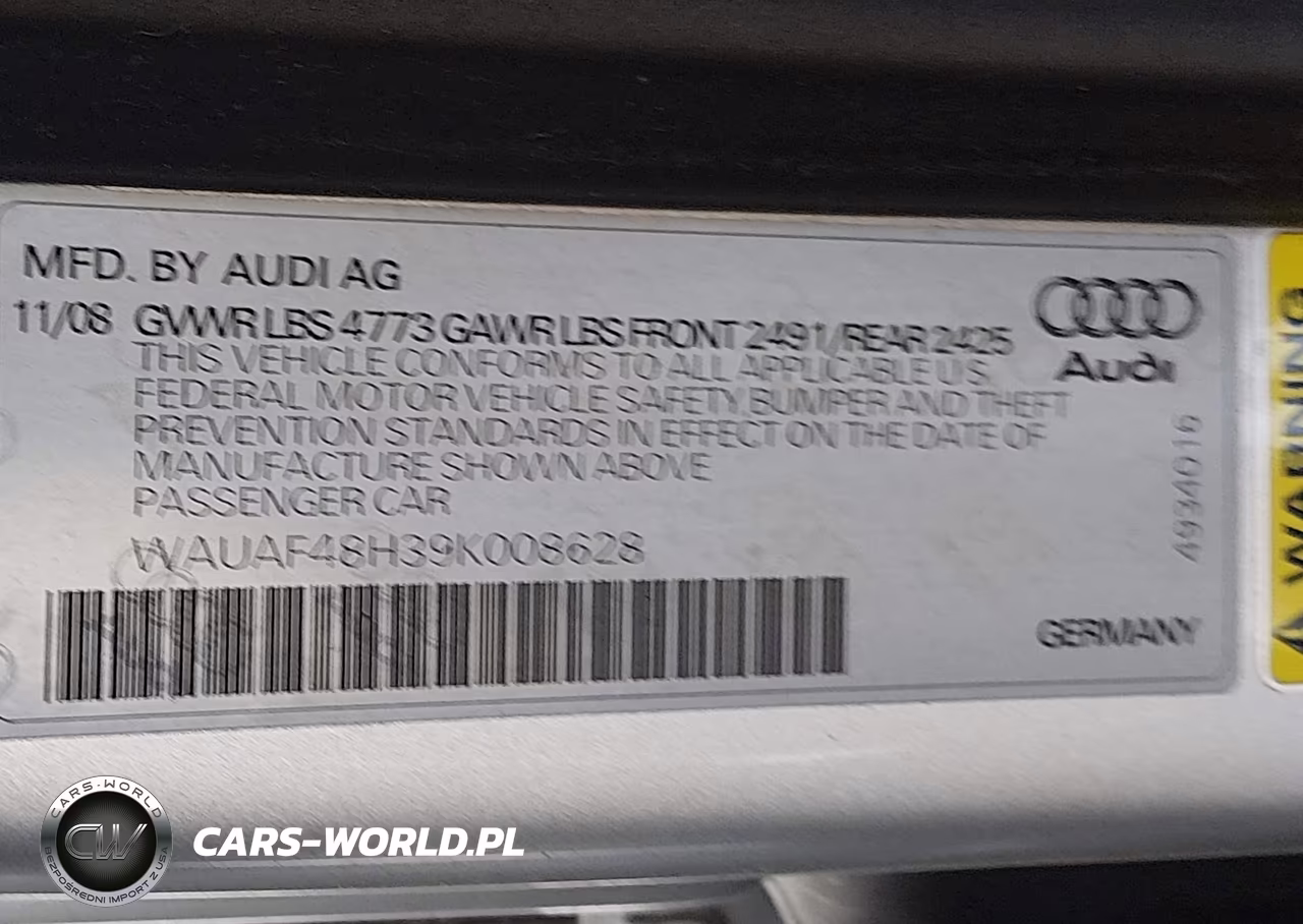 2009 Audi A4 2.0T Special Edition VIN:WAUAF48H39K008628 - 9