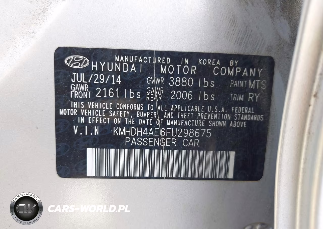 2015 Hyundai Elantra Se VIN:KMHDH4AE6FU298675 - 9