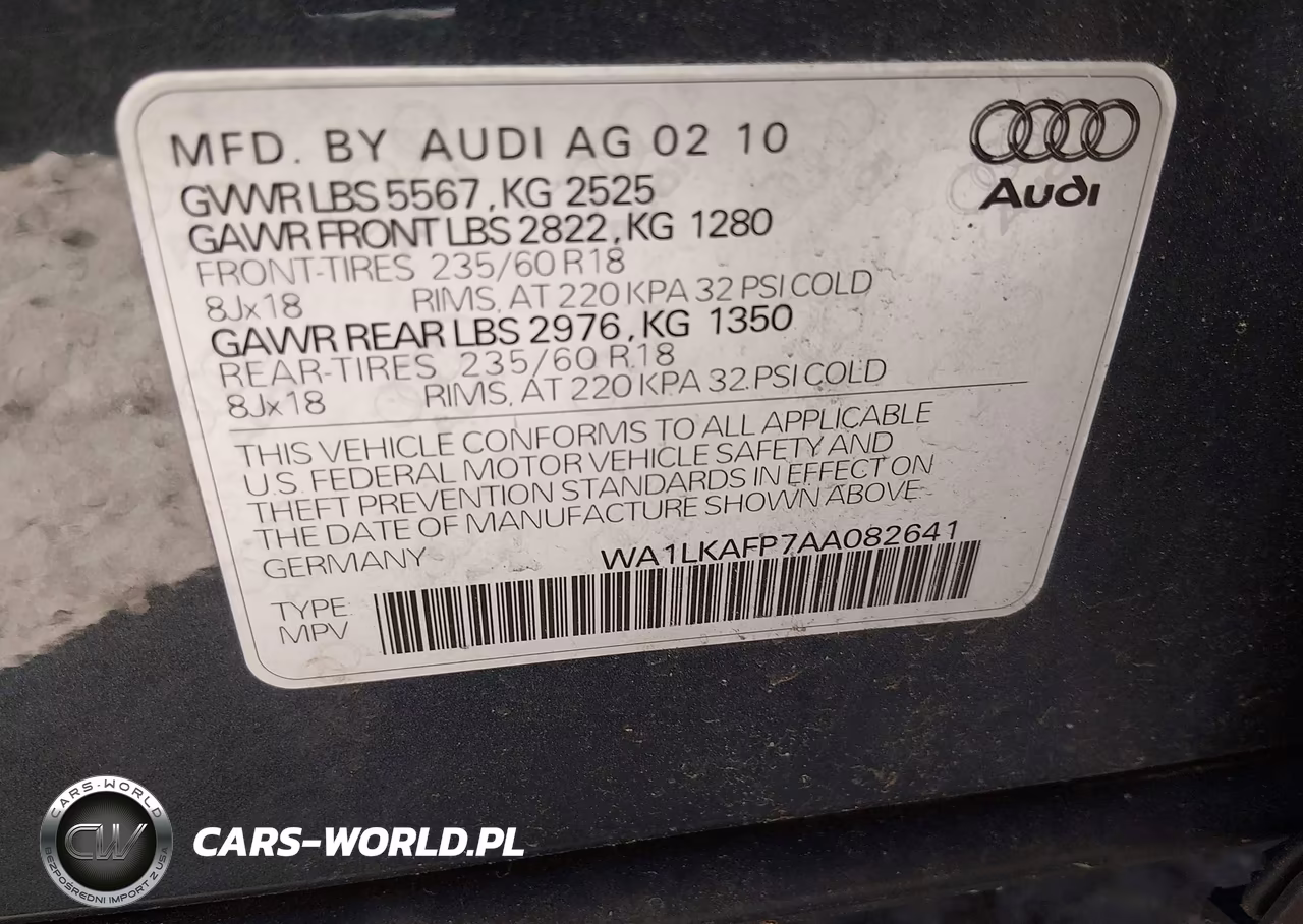 2010 Audi Q5 3.2 Premium VIN:WA1LKAFP7AA082641 - 9