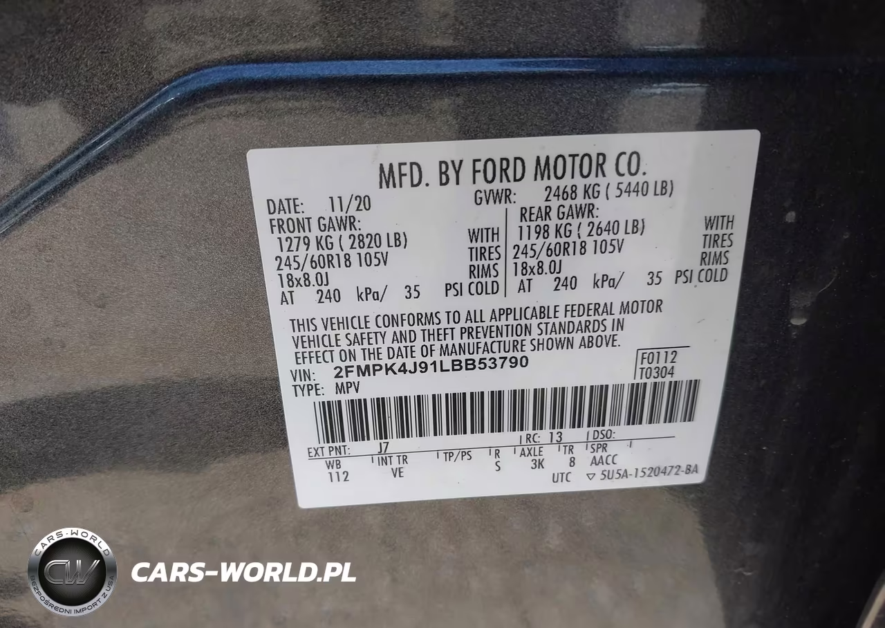 2020 Ford Edge Sel VIN:2FMPK4J91LBB53790 - 9
