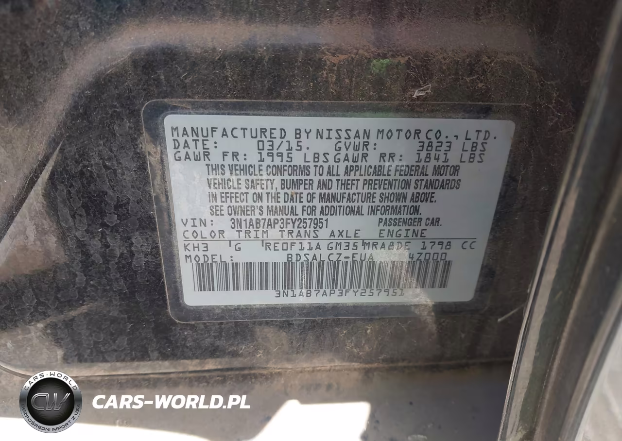 2015 Nissan Sentra S VIN:3N1AB7AP3FY257951 - 9