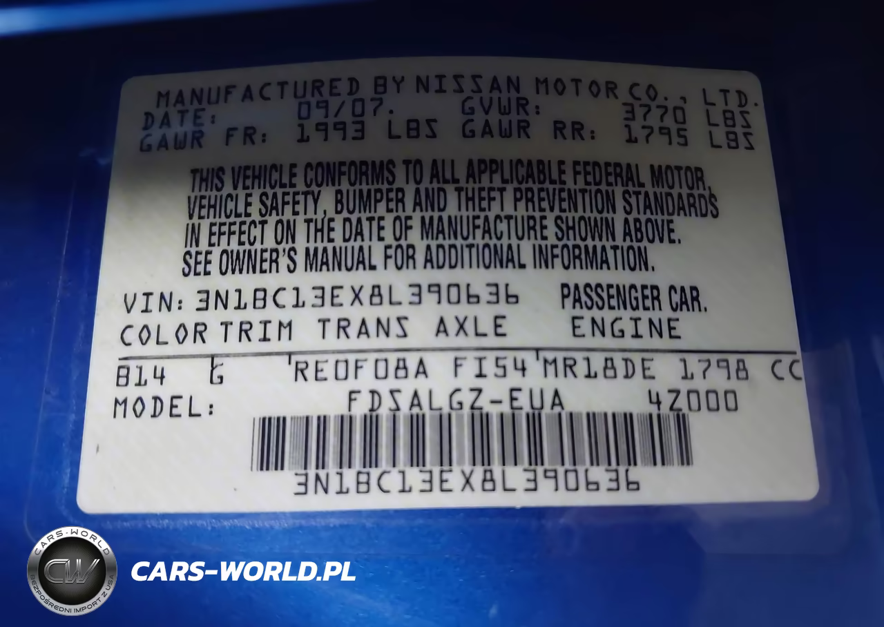 2008 Nissan Versa 1.8 Sl VIN:3N1BC13EX8L390636 - 9
