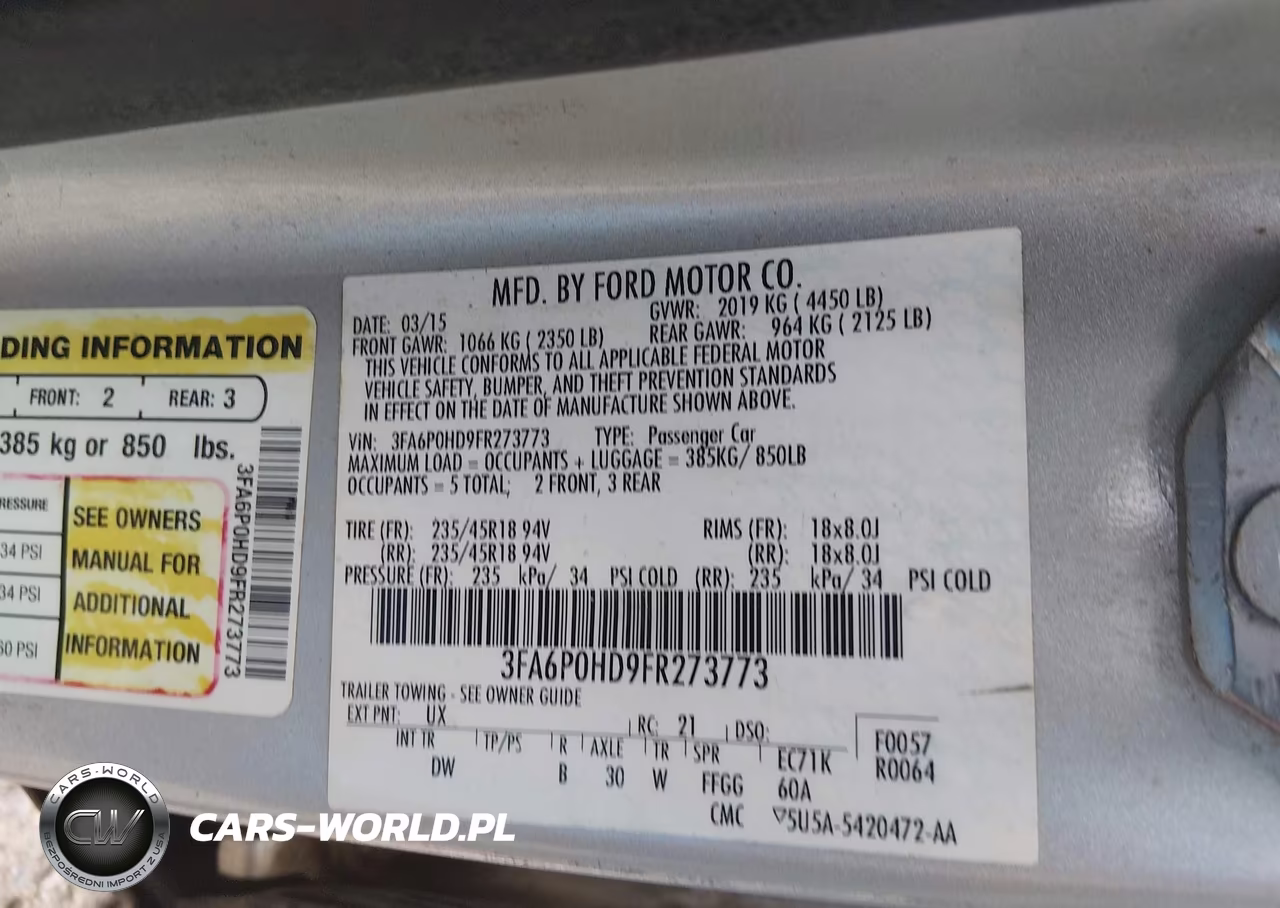 2015 Ford Fusion Se VIN:3FA6P0HD9FR273773 - 9