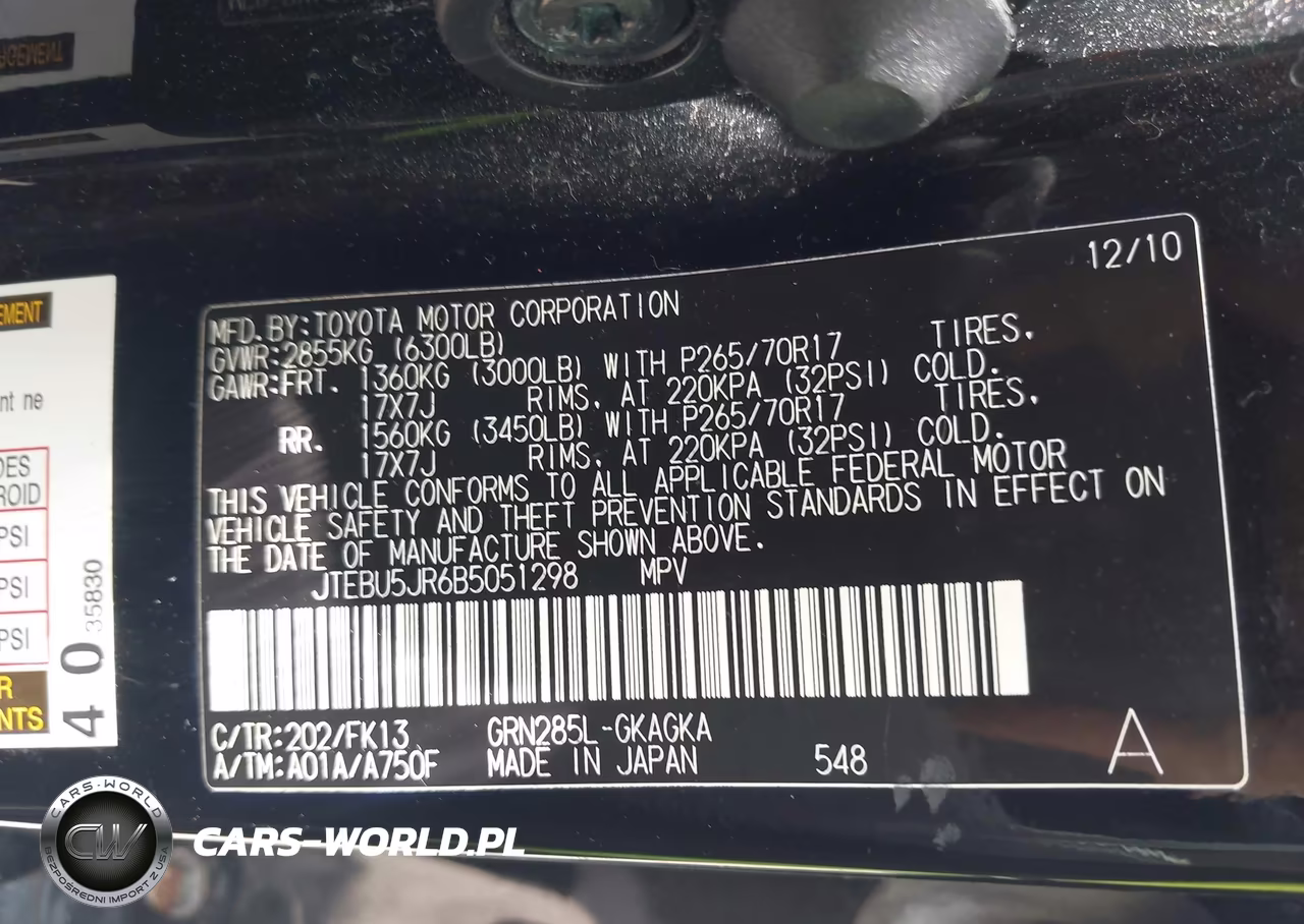 2011 Toyota 4Runner Sr5 V6 VIN:JTEBU5JR6B5051298 - 9