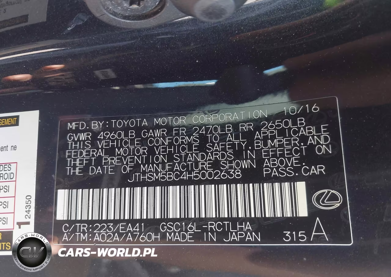 2017 Lexus Rc 300 VIN:JTHSM5BC4H5002638 - 9
