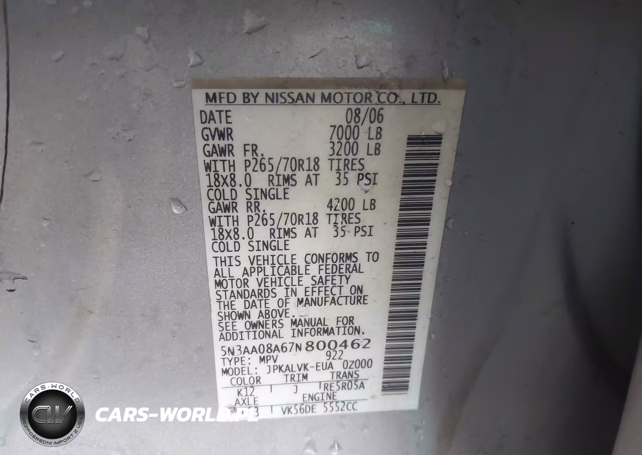 2007 Infiniti Qx56 VIN:5N3AA08A67N800462 - 9