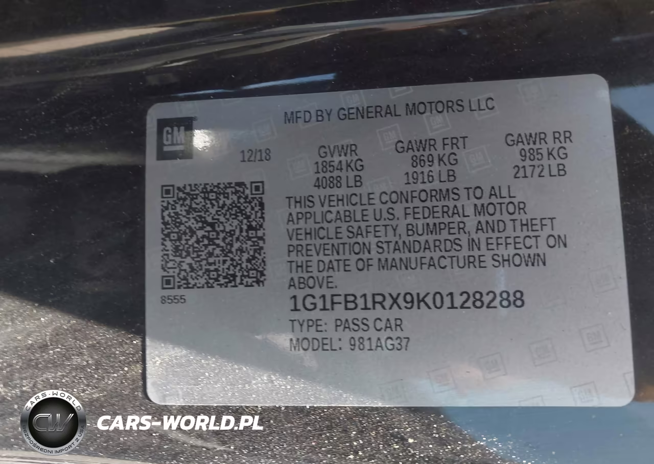 2019 Chevrolet Camaro 1Ls VIN:1G1FB1RX9K0128288 - 9