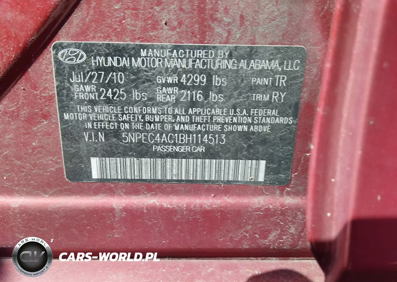 2011 Hyundai Sonata Se VIN:5NPEC4AC1BH114513 - 9