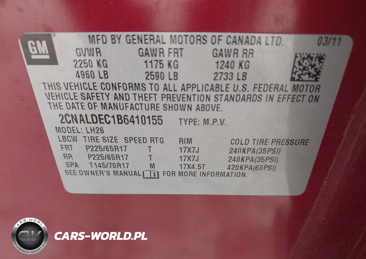 2011 Chevrolet Equinox 1Lt VIN:2CNALDEC1B6410155 - 9