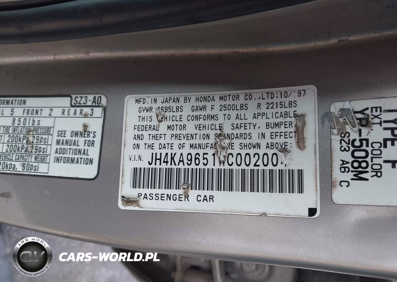 1998 Acura Rl 3.5 VIN:JH4KA9651WC002004 - 9