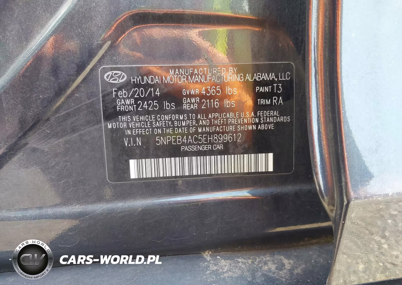 2014 Hyundai Sonata Gls VIN:5NPEB4AC5EH899612 - 9