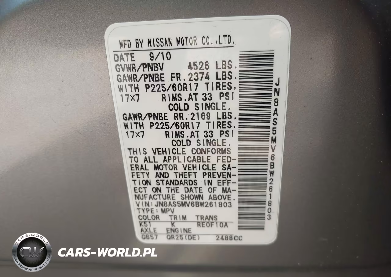 2011 Nissan Rogue Sv VIN:JN8AS5MV6BW261803 - 9