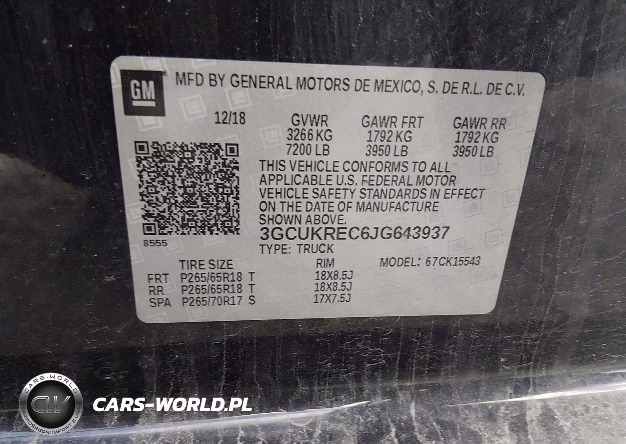 2018 Chevrolet Silverado 1500 1Lt VIN:3GCUKREC6JG643937 - 9