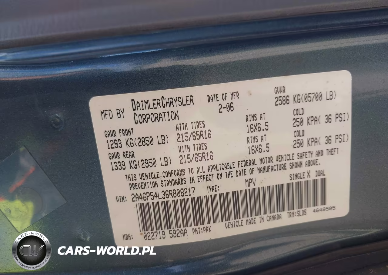 2006 Chrysler Town & Country Touring VIN:2A4GP54L36R808217 - 9
