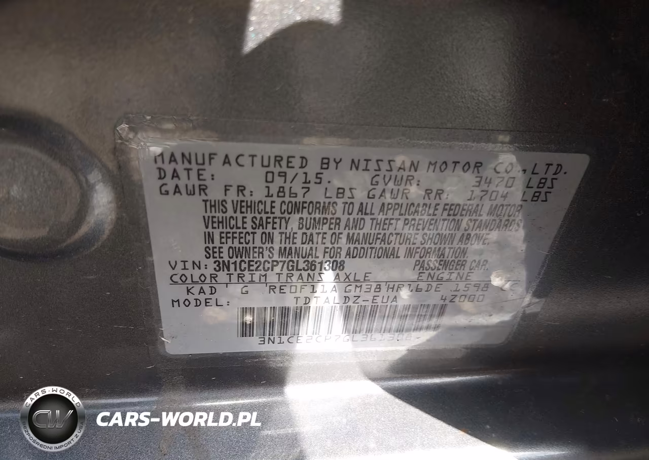 2016 Nissan Versa Note S (Sr)-S Plus-Sl-Sr-Sv VIN:3N1CE2CP7GL361308 - 9