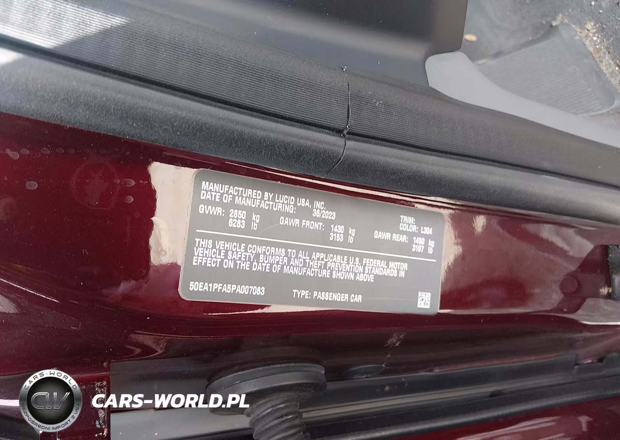 2023 Lucid Air Pure VIN:50EA1PFA5PA007083 - 9
