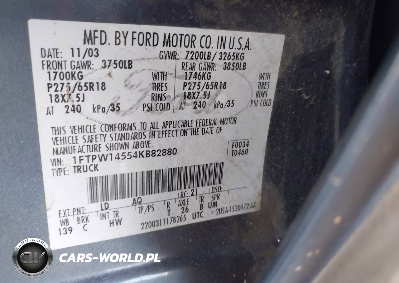 2004 Ford F-150 Fx4-Lariat-Xlt VIN:1FTPW14554KB82880 - 9