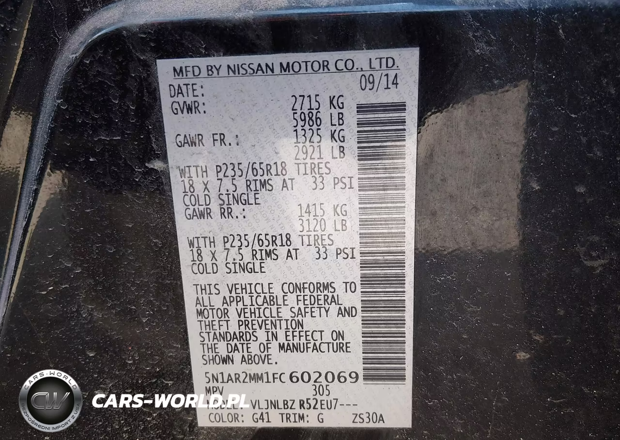 2015 Nissan Pathfinder S VIN:5N1AR2MM1FC602069 - 9