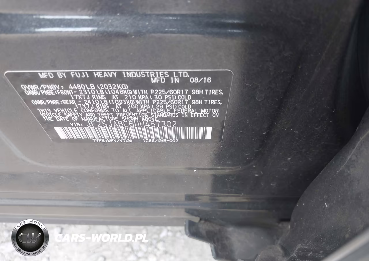 2017 Subaru Forester 2.5I VIN:JF2SJABC6HH457302 - 9
