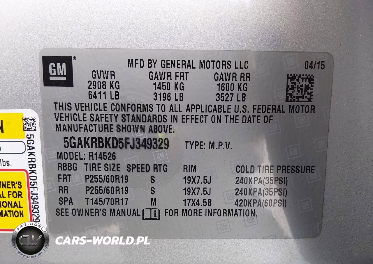 2015 Buick Enclave Leather VIN:5GAKRBKD5FJ349329 - 9