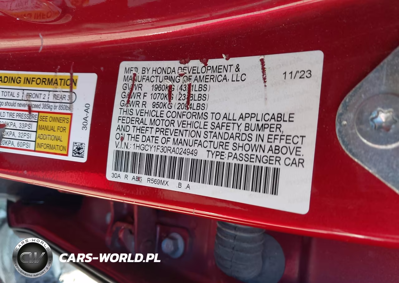 2024 Honda Accord Ex VIN:1HGCY1F30RA024949 - 9