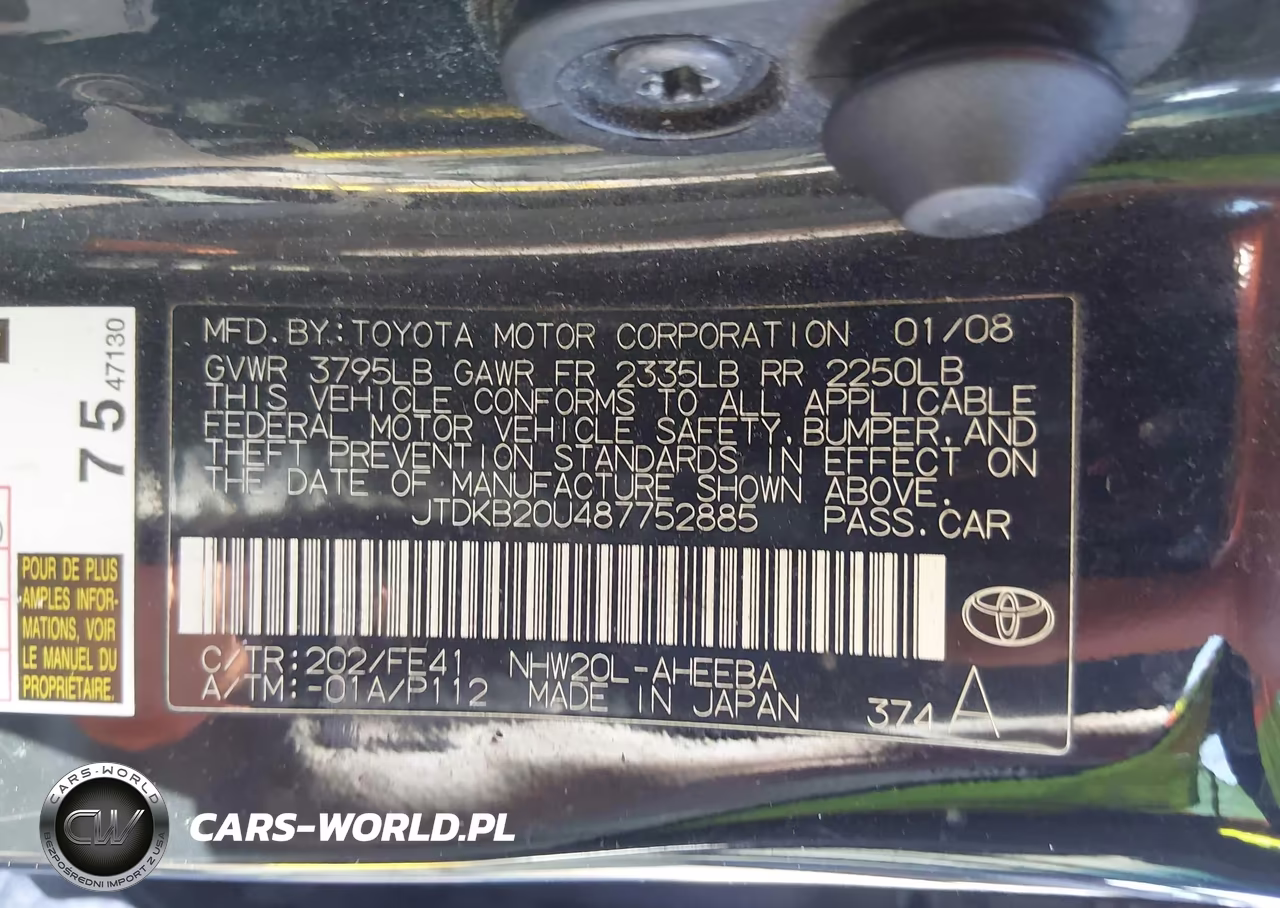 2008 Toyota Prius VIN:JTDKB20U487752885 - 9