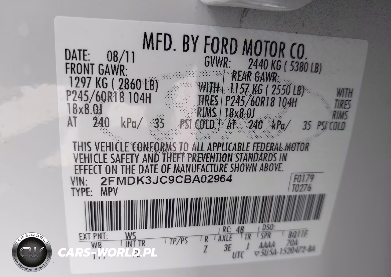 2012 Ford Edge Sel VIN:2FMDK3JC9CBA02964 - 9