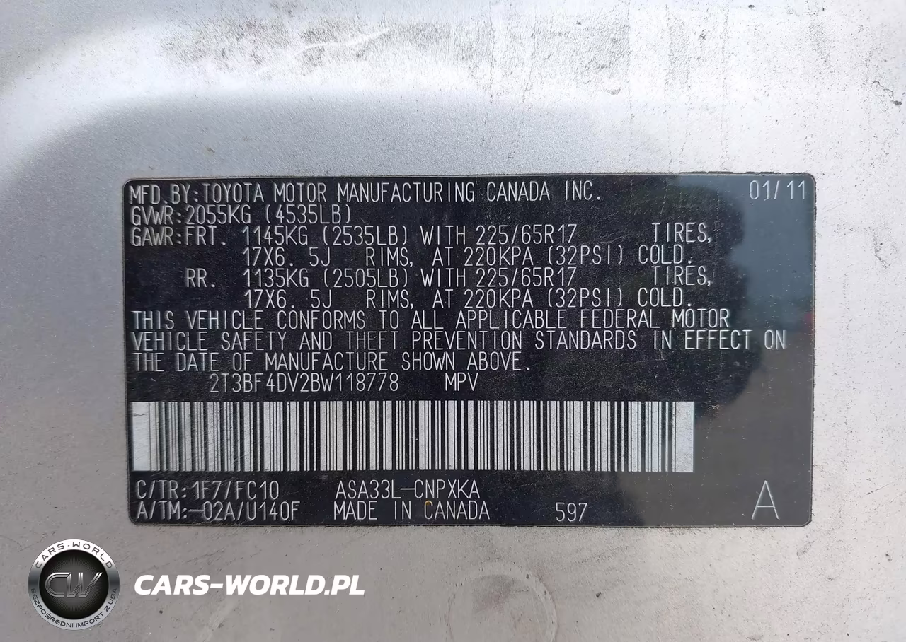 2011 Toyota Rav4 VIN:2T3BF4DV2BW118778 - 9