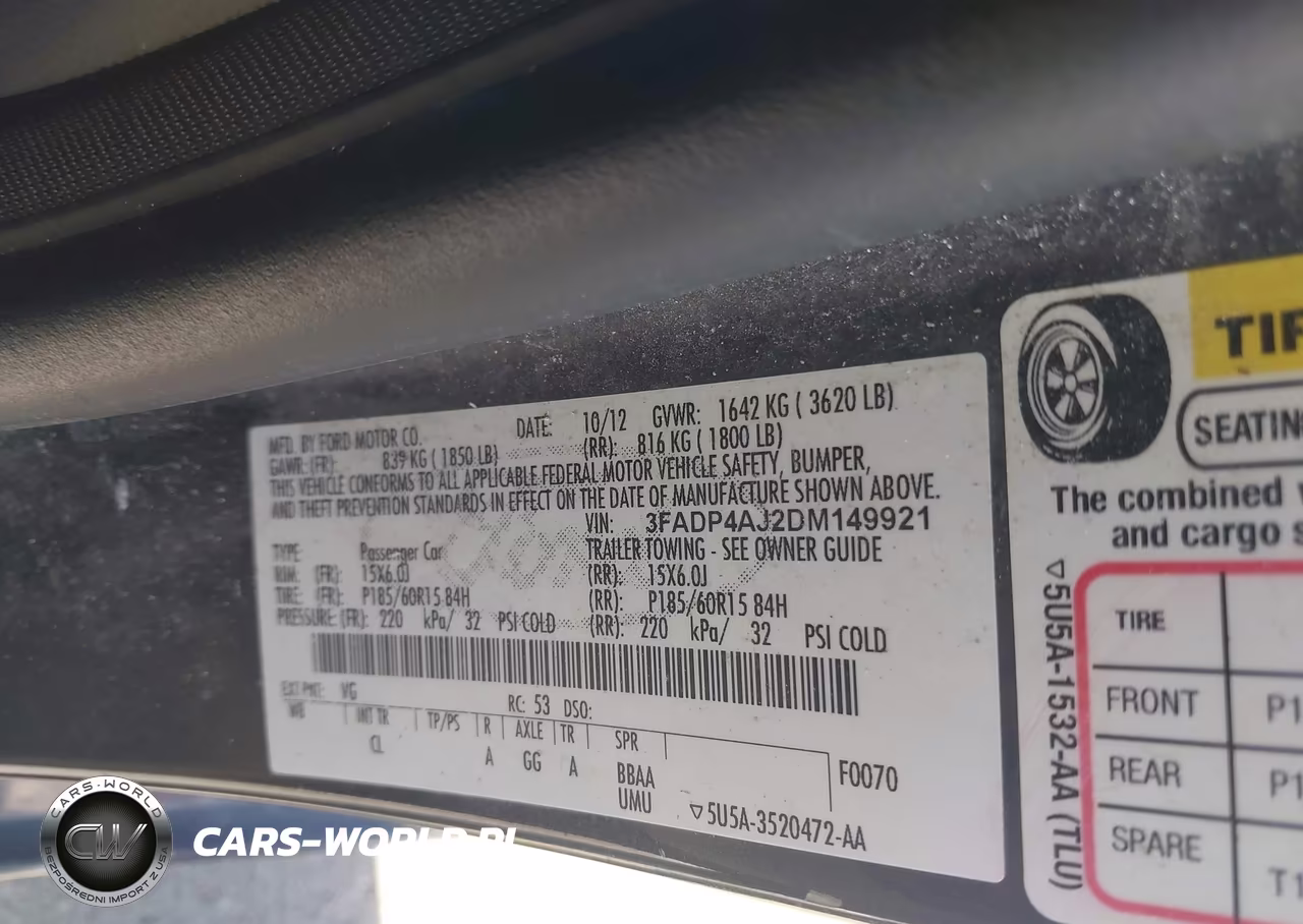 2013 Ford Fiesta S VIN:3FADP4AJ2DM149921 - 9