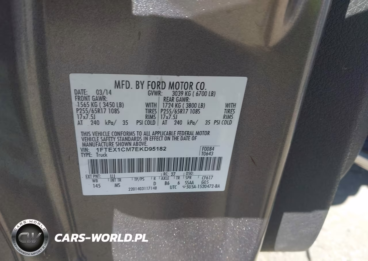 2014 Ford F-150 Xlt VIN:1FTEX1CM7EKD95182 - 9