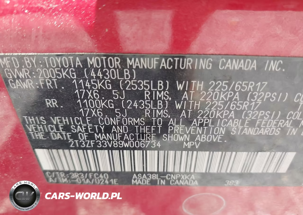 2009 Toyota Rav4 VIN:2T3ZF33V89W006734 - 9