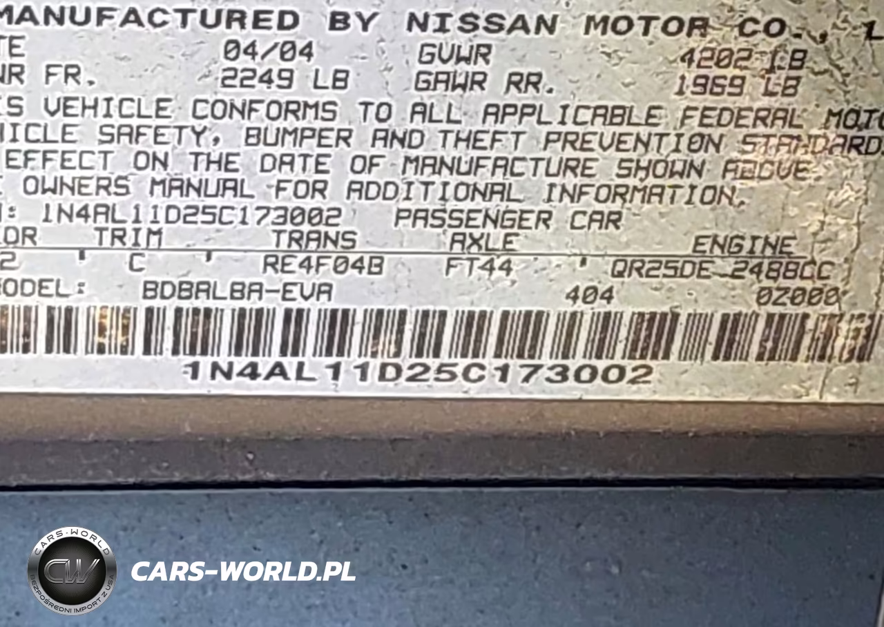 2005 Nissan Altima 2.5 S VIN:1N4AL11D25C173002 - 9