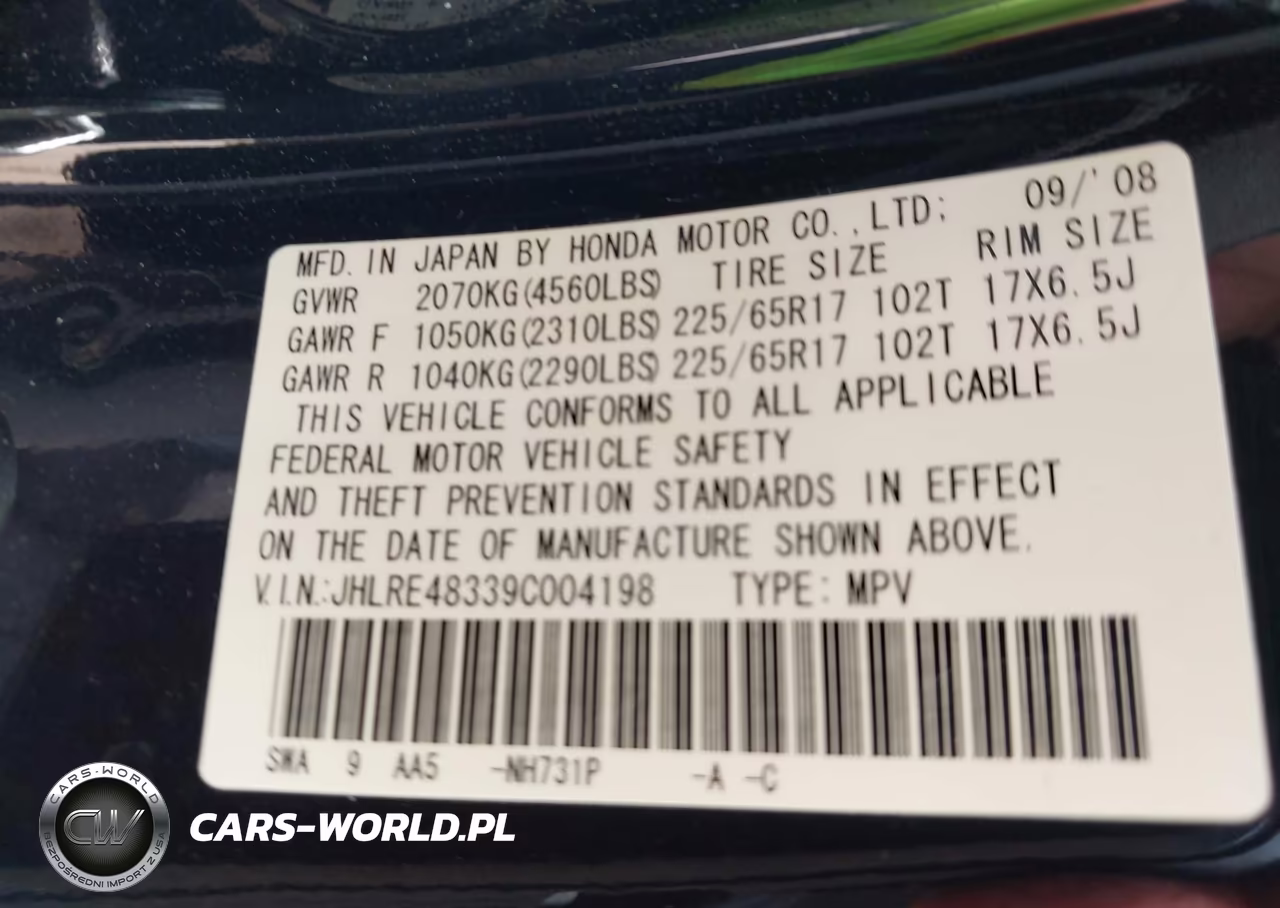 2009 Honda Cr-V Lx VIN:JHLRE48339C004198 - 9