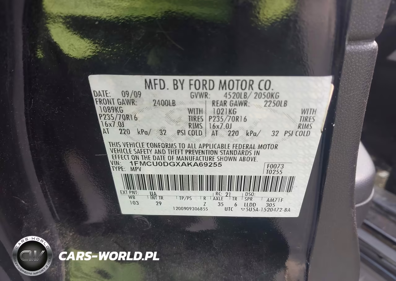 2010 Ford Escape Xlt VIN:1FMCU0DGXAKA69255 - 9