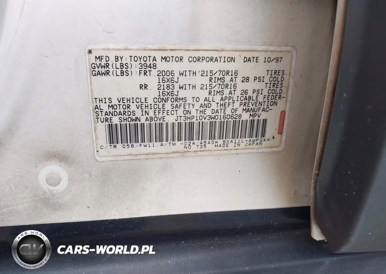 1998 Toyota Rav4 VIN:JT3HP10V3W0160628 - 9