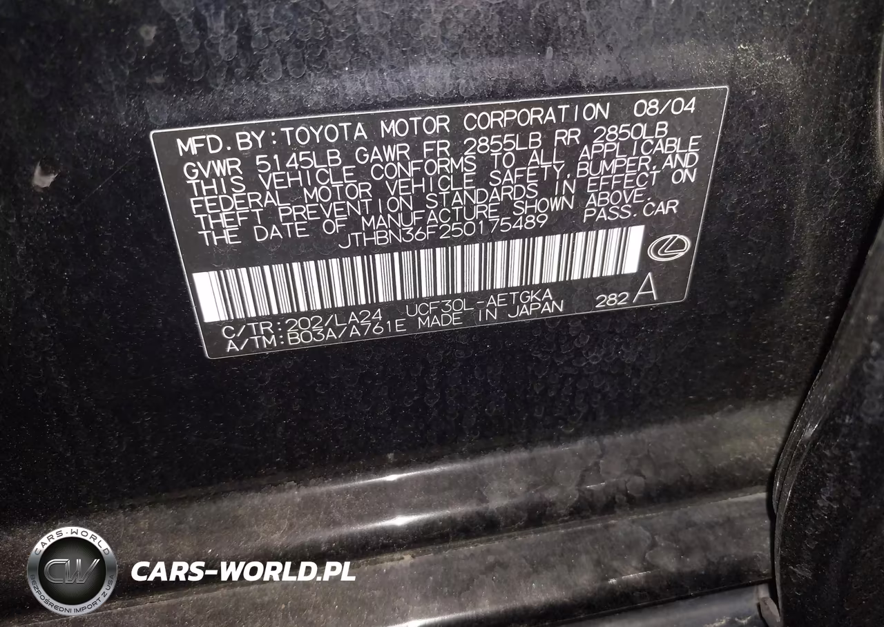 2005 Lexus Ls 430 VIN:JTHBN36F250175489 - 9
