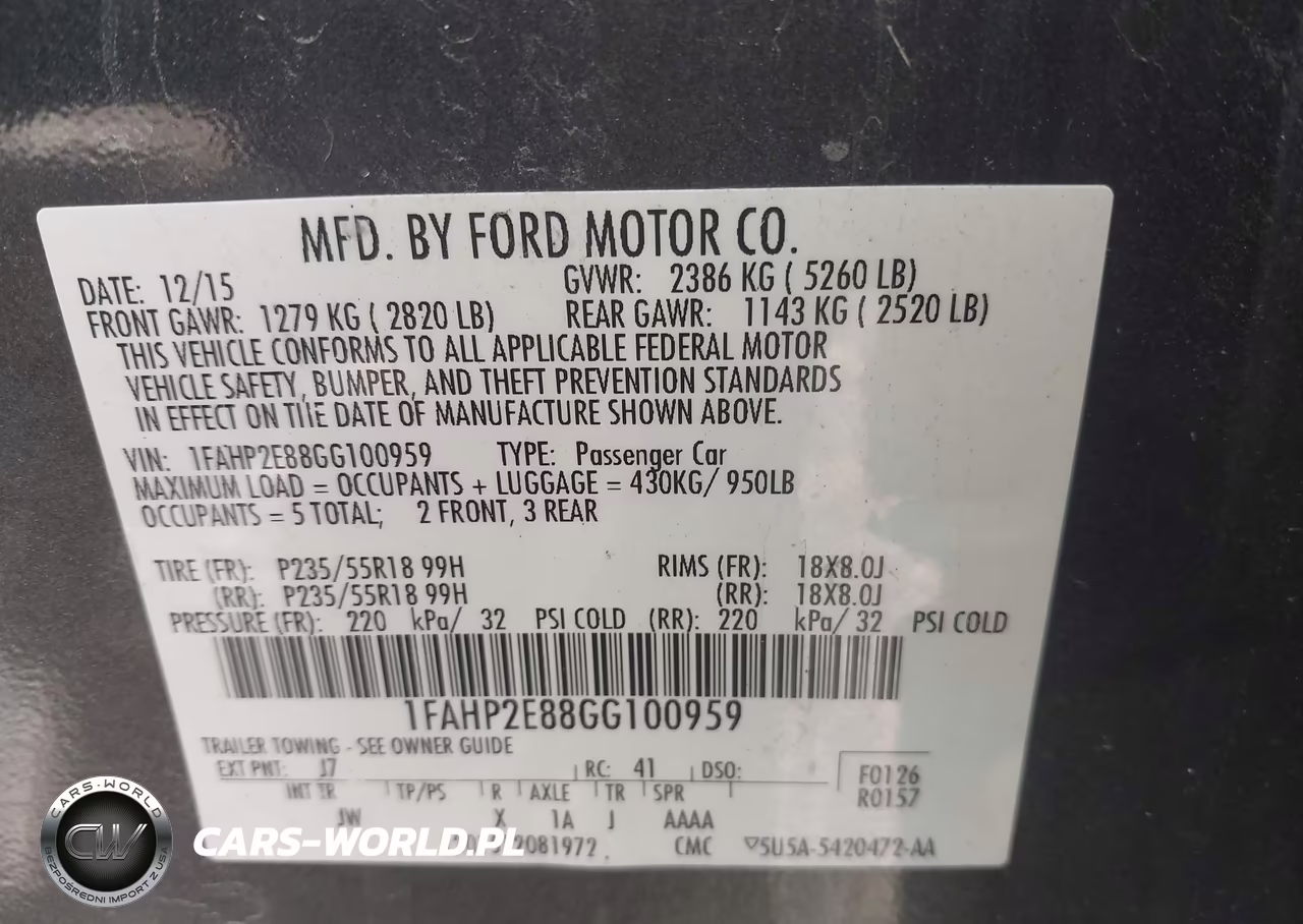 2016 Ford Taurus Sel VIN:1FAHP2E88GG100959 - 9
