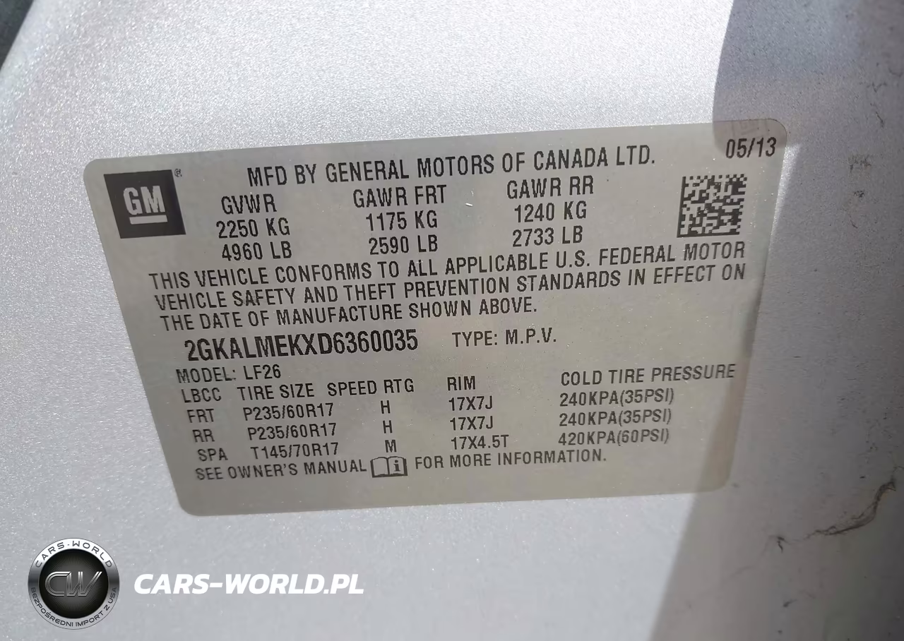 2013 GMC Terrain Sle-1 VIN:2GKALMEKXD6360035 - 9
