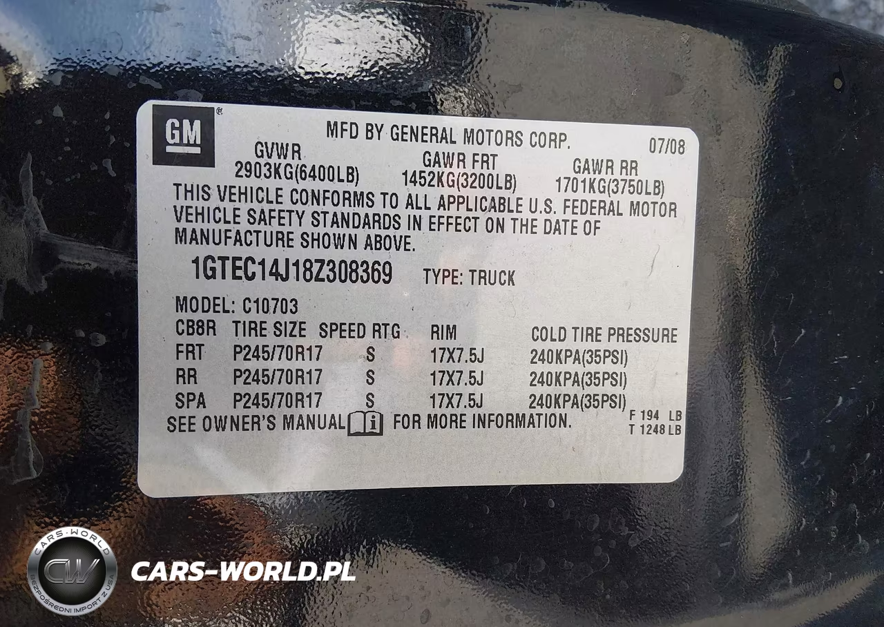 2008 GMC Sierra 1500 Sle1 VIN:1GTEC14J18Z308369 - 9